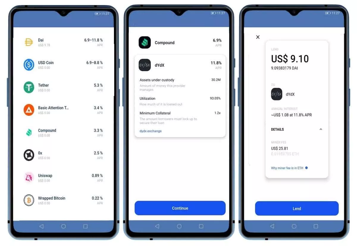 coinbase wallet mobile app interface
