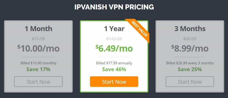 IPVanish Price Options