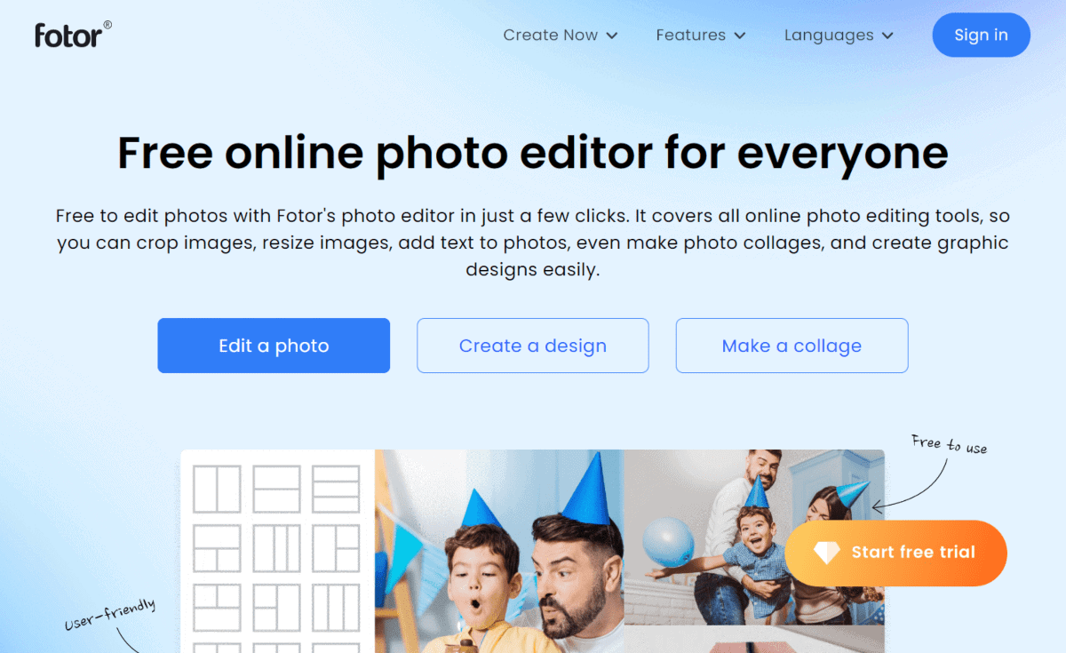 fotor photo editor website