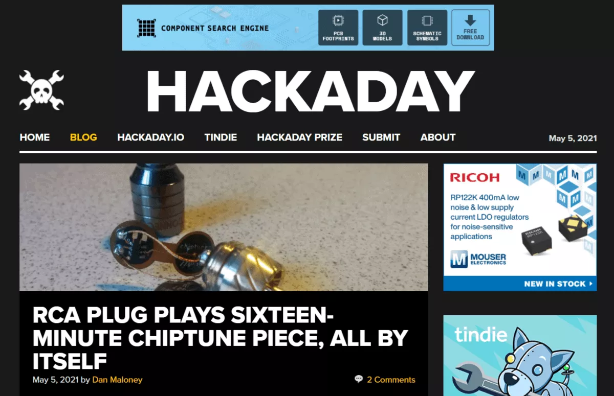 hackaday homepage