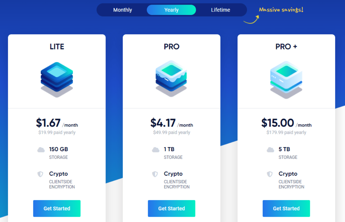Icedrive’s Annual Plans & Pricing