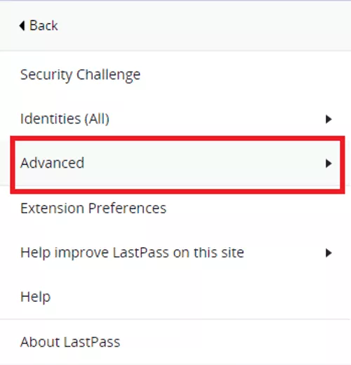 lastpass click advanced to access import database