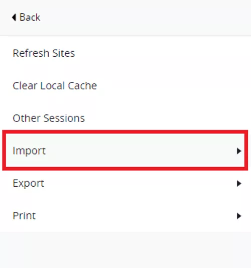 lastpass click import to access import database