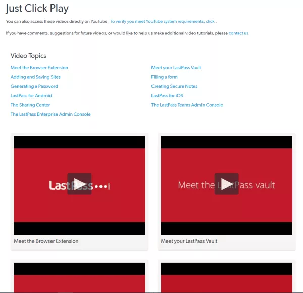 lastpass has video tutorials
