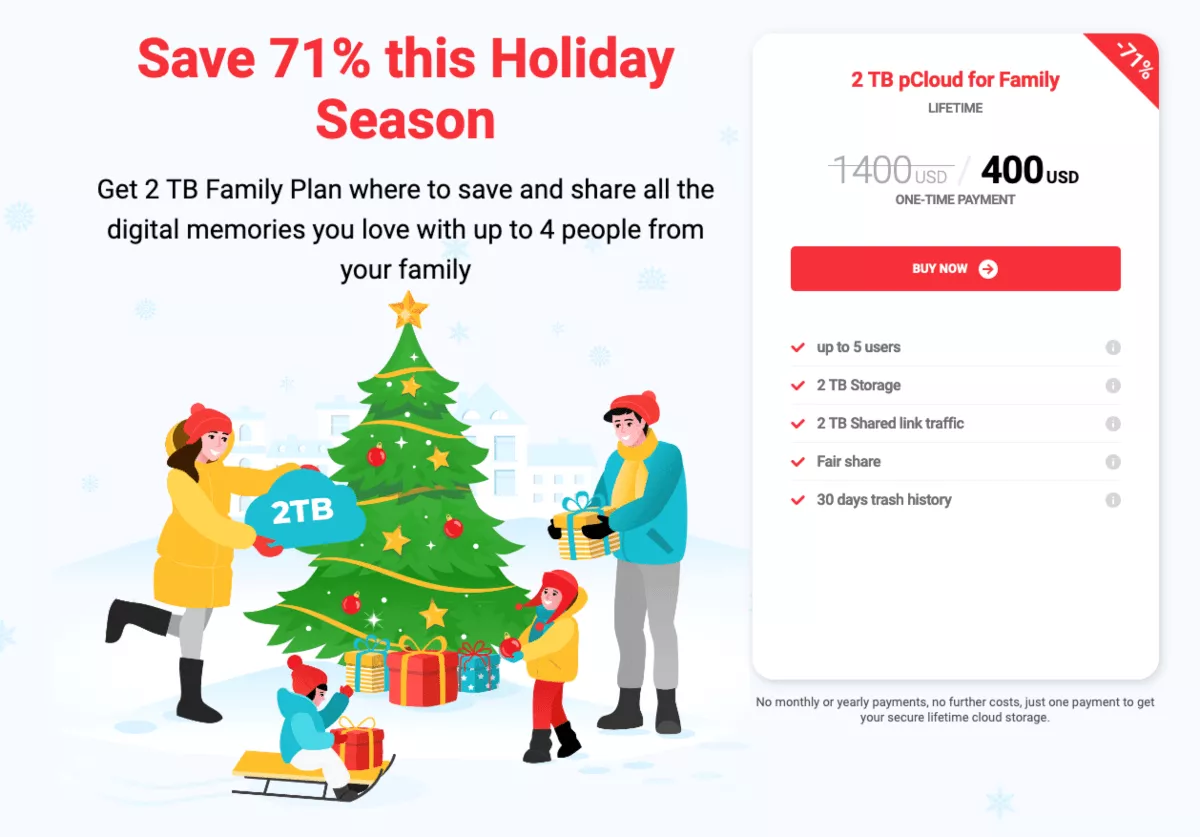pcloud christmas deal 2021 70% off