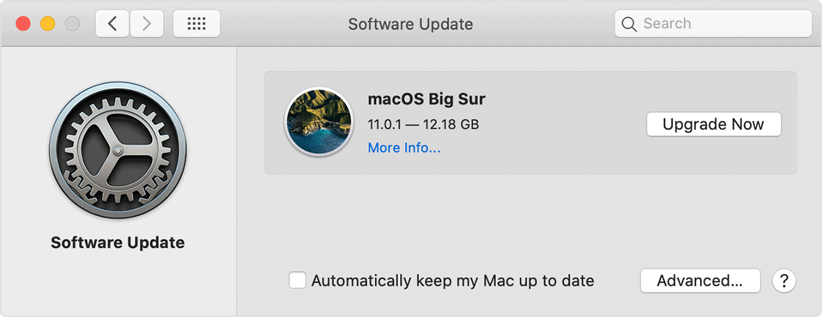 macos software update interface