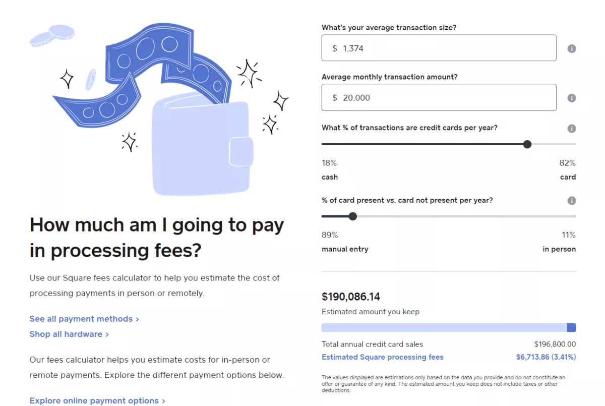 square fees for payments