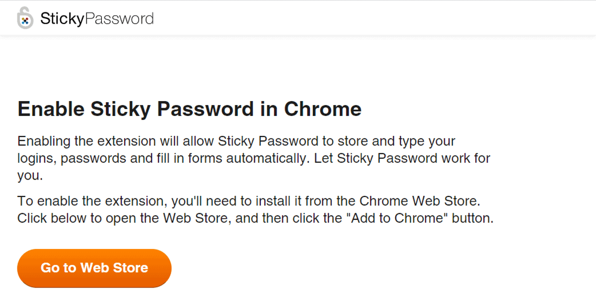 sticky password prompts to install chrome browser extension
