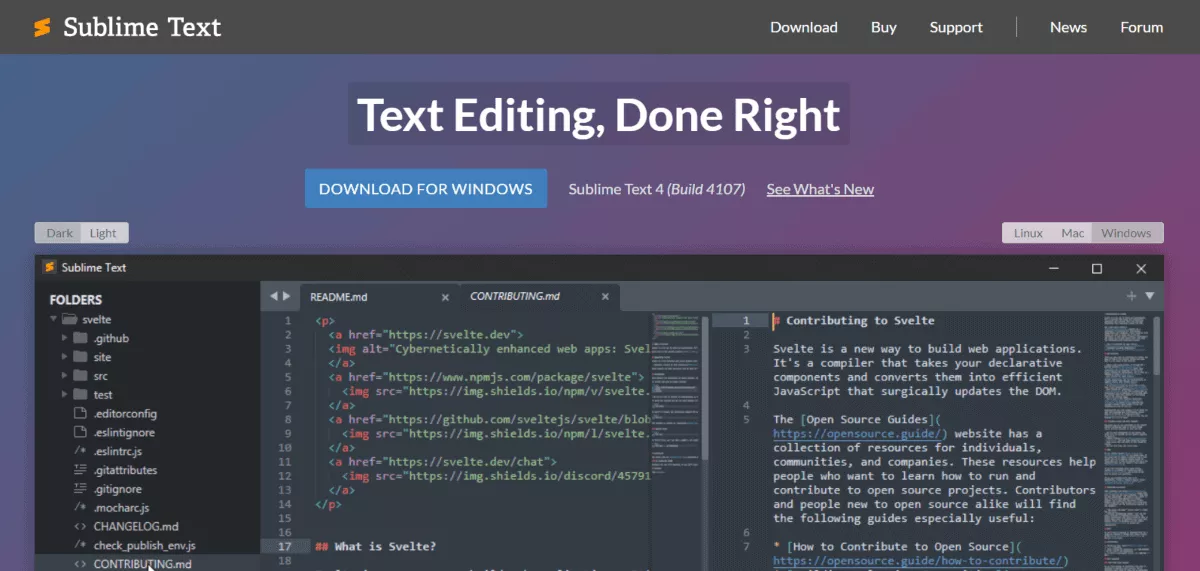 sublime text editor
