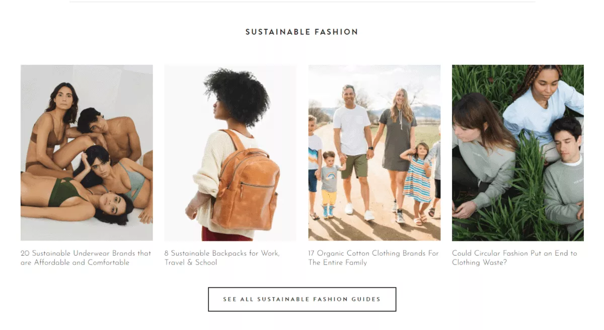 sustainably chic homepage