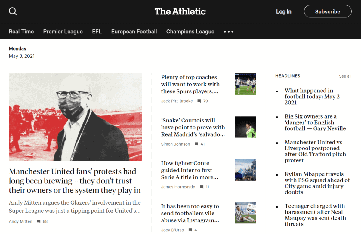 the athletic sports blog