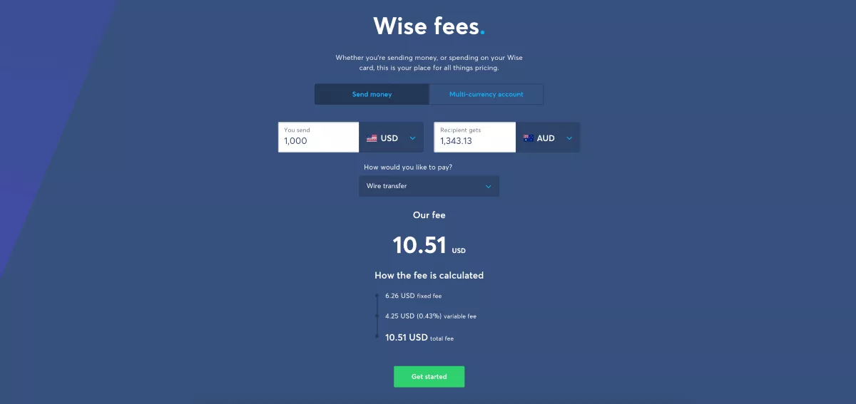 Wise cost calculator let you know the estimated cost