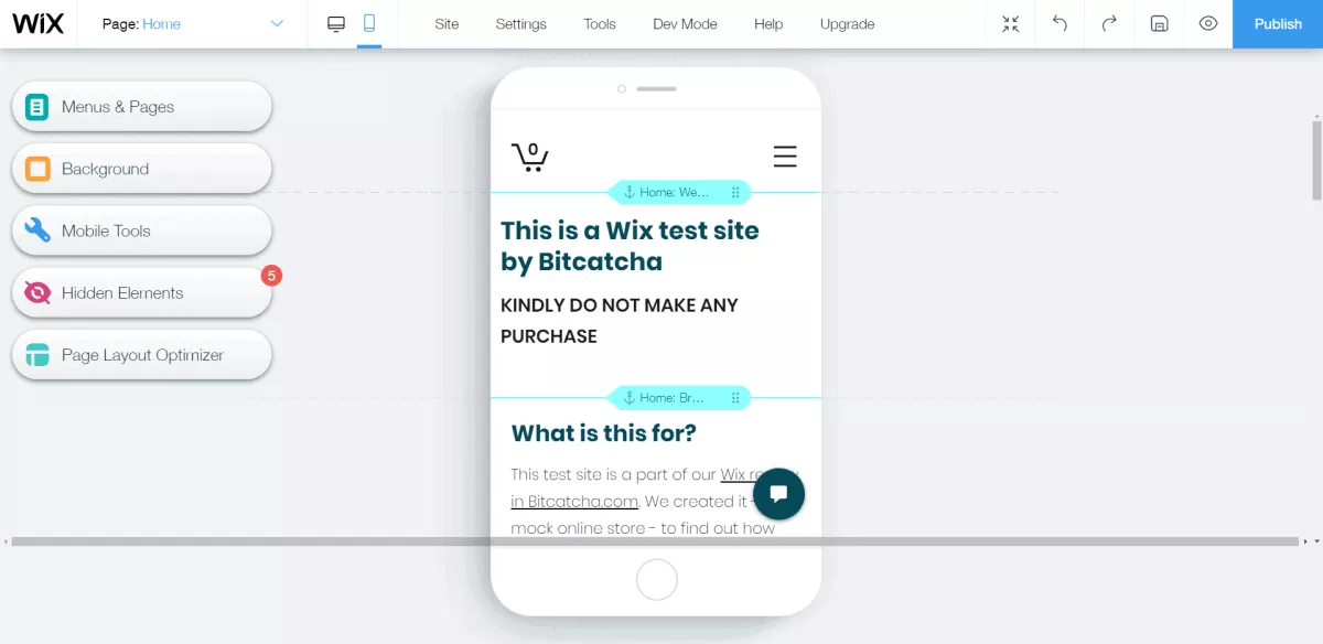 wix has mobile editor